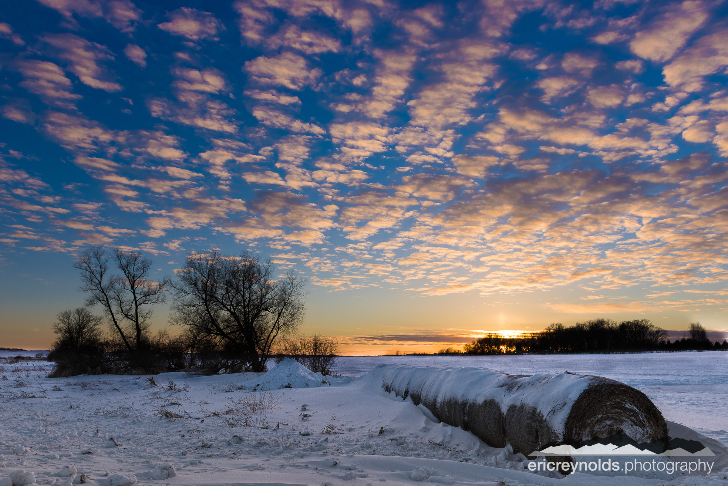 Sunset over Snowy Fields by Eric Reynolds - Landscape Photographer