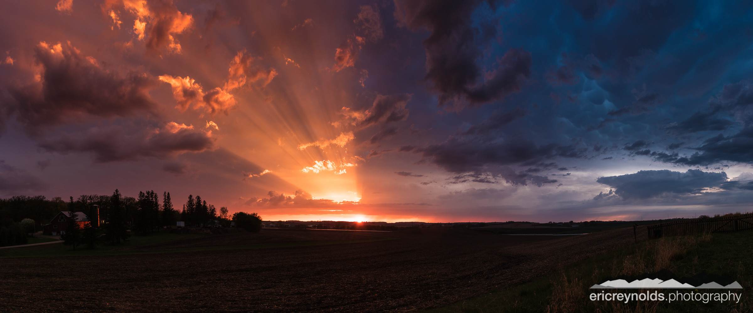 Sun Rays over the Farm by Eric Reynolds - Landscape Photographer